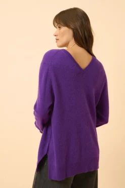 OPAL pull col v violette