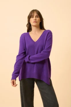 OPAL pull col v violette