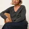 PHOEBE pull col v anthracite chiné