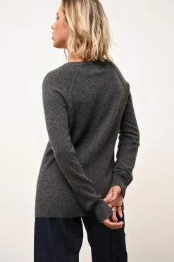 PHOEBE pull col v anthracite chiné