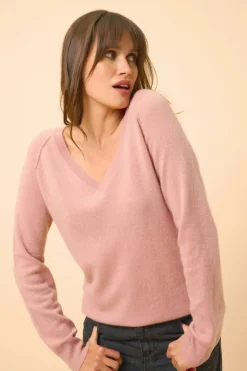 PHOEBE pull col v bois de rose