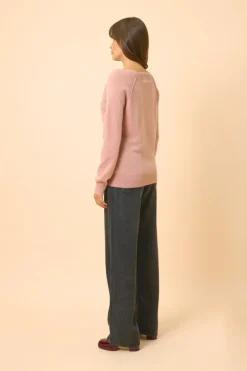 PHOEBE pull col v bois de rose