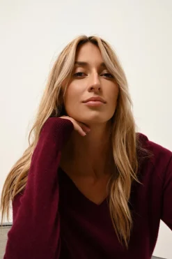 PHOEBE pull col v bordeaux