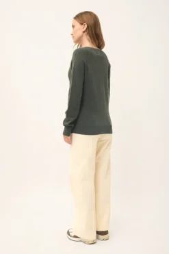PHOEBE pull col v kaki chiné