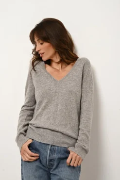 PHOEBE pull col v nuage chiné