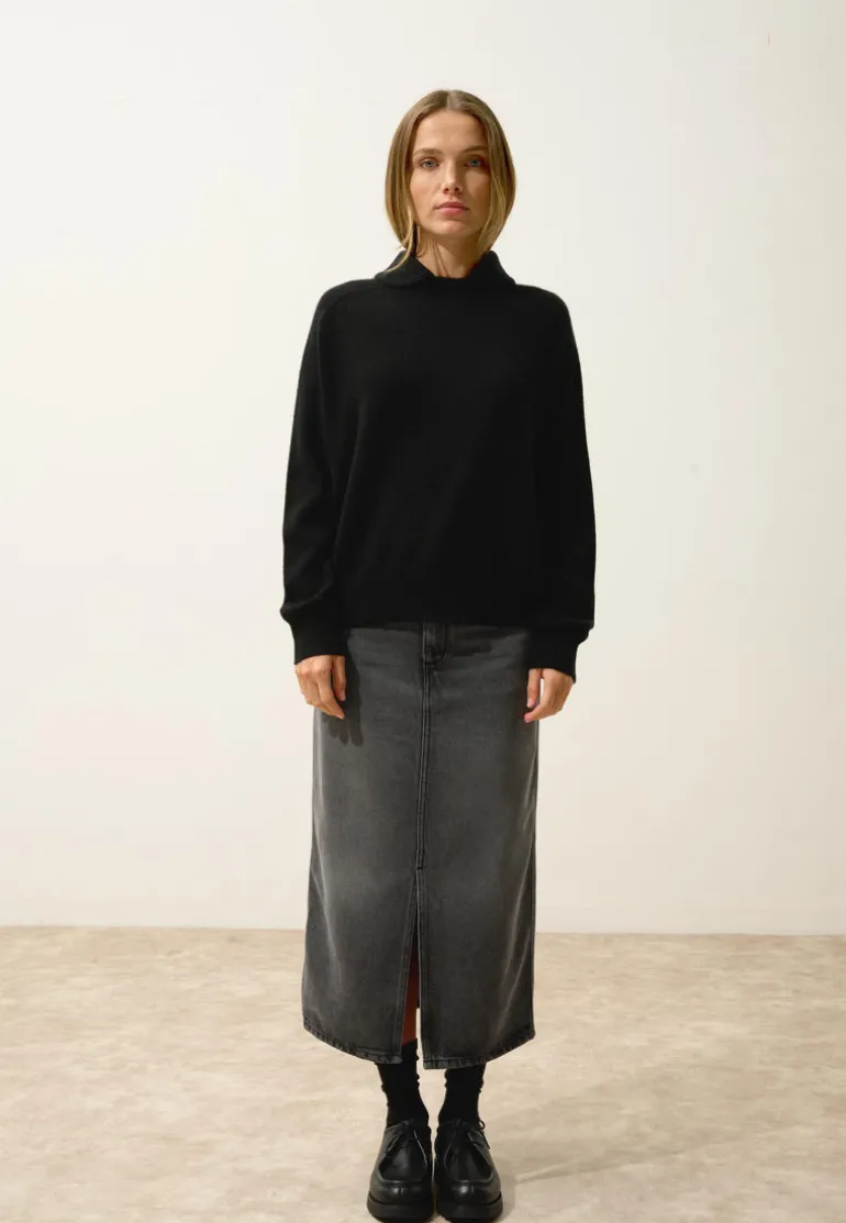 PIURA pull col claudine noir