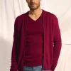 POLNOON gilet col mao bordeaux