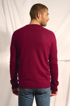 POLNOON gilet col mao bordeaux