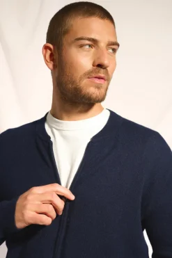 POLNOON gilet col mao navy