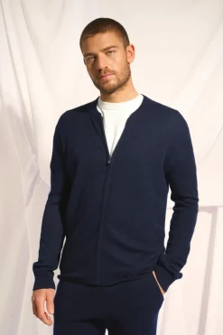 POLNOON gilet col mao navy