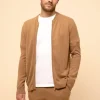 POLNOON gilet col mao noisette