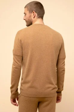 POLNOON gilet col mao noisette