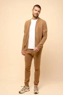 POLNOON gilet col mao noisette