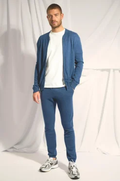 POLNOON gilet col mao ocean chiné