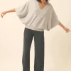 POLO pull col v gris clair chiné