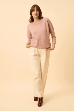 REBECCA pull col rond bois de rose