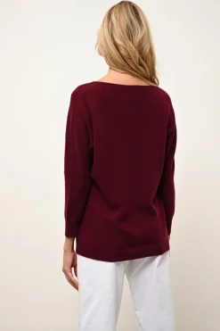 REBECCA pull col rond bordeaux