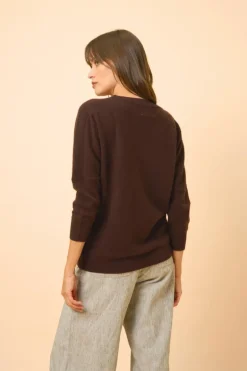 REBECCA pull col rond choco