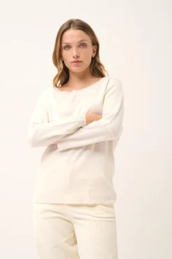 REBECCA pull col rond ivoire