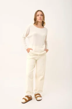 REBECCA pull col rond ivoire