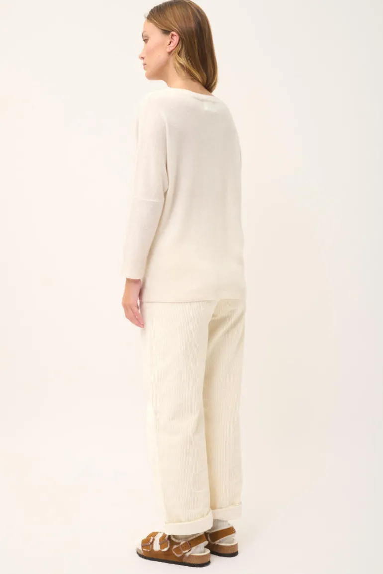 REBECCA pull col rond ivoire