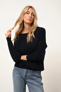 REBECCA pull col rond navy