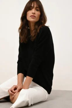 REBECCA pull col rond noir