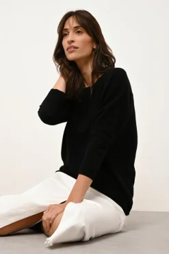 REBECCA pull col rond noir