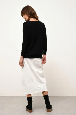 REBECCA pull col rond noir