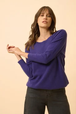 REBECCA pull col rond purple