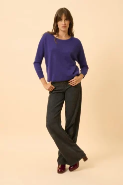 REBECCA pull col rond purple