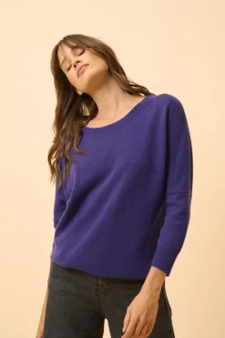 REBECCA pull col rond purple