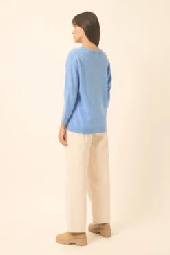 REBECCA pull col rond sky