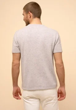 REBEKA t-shirt col rond gris clair chiné