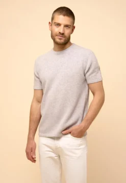 REBEKA t-shirt col rond gris clair chiné