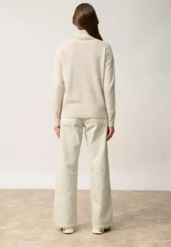 ROMANE pull col roulé gris perle chiné