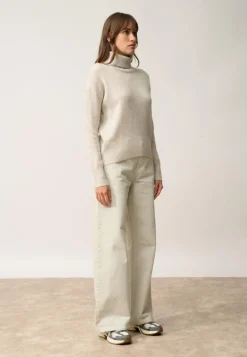 ROMANE pull col roulé gris perle chiné