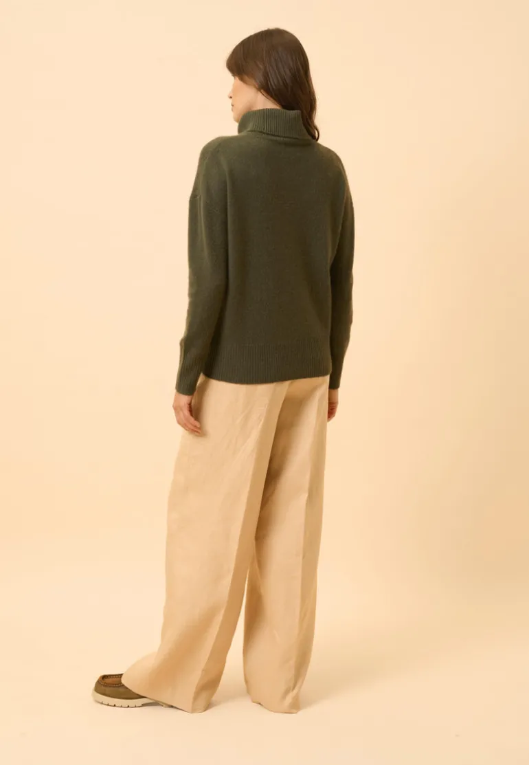 ROMANE pull col roulé kaki