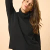 ROMANE pull col roulé noir