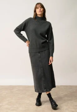 ROMY pull col montant carbone chiné