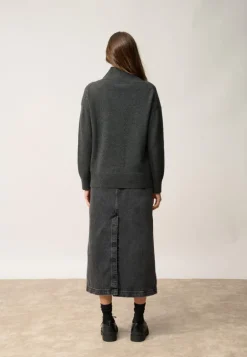 ROMY pull col montant carbone chiné