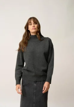 ROMY pull col montant carbone chiné