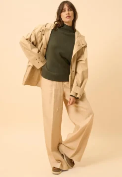 ROMY pull col montant kaki