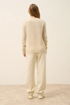 ROSE cardigan col rond avoine