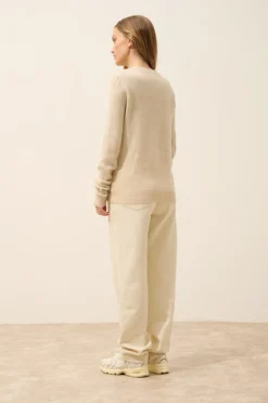 ROSE cardigan col rond avoine