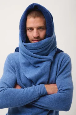 SACHA pull col roulé bleu denim