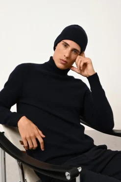 SACHA pull col roulé navy