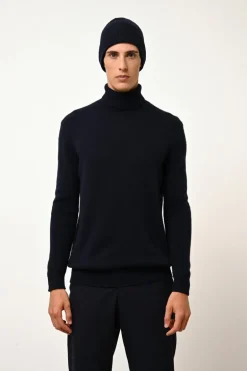SACHA pull col roulé navy