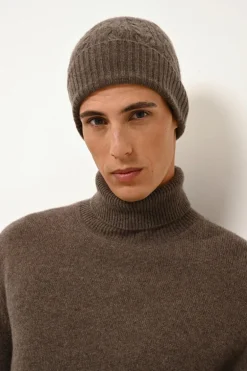 SACHA pull col roulé taupe chiné
