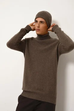 SACHA pull col roulé taupe chiné